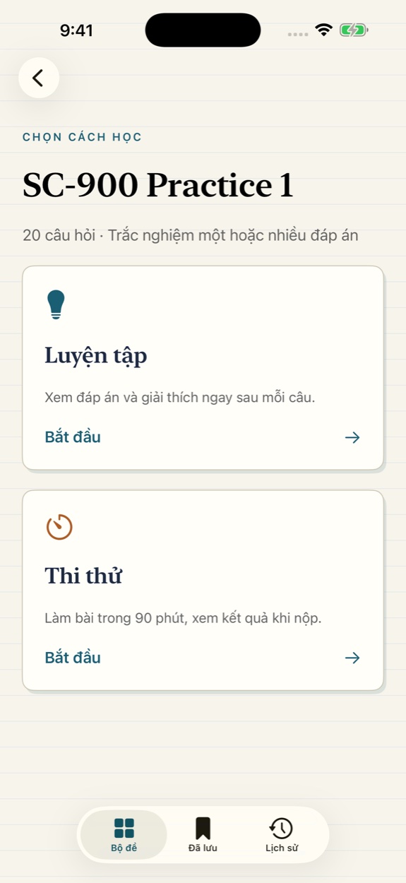Chọn chế độ luyện SC-900